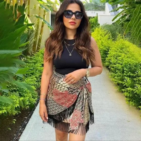 ZARA SARONG SKIRT FRINGING